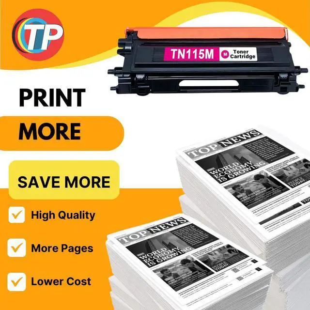 Alt view image 4 of 6 - Compatible Brother TN-115M, TN115 Toner Cartridge Magenta 4K