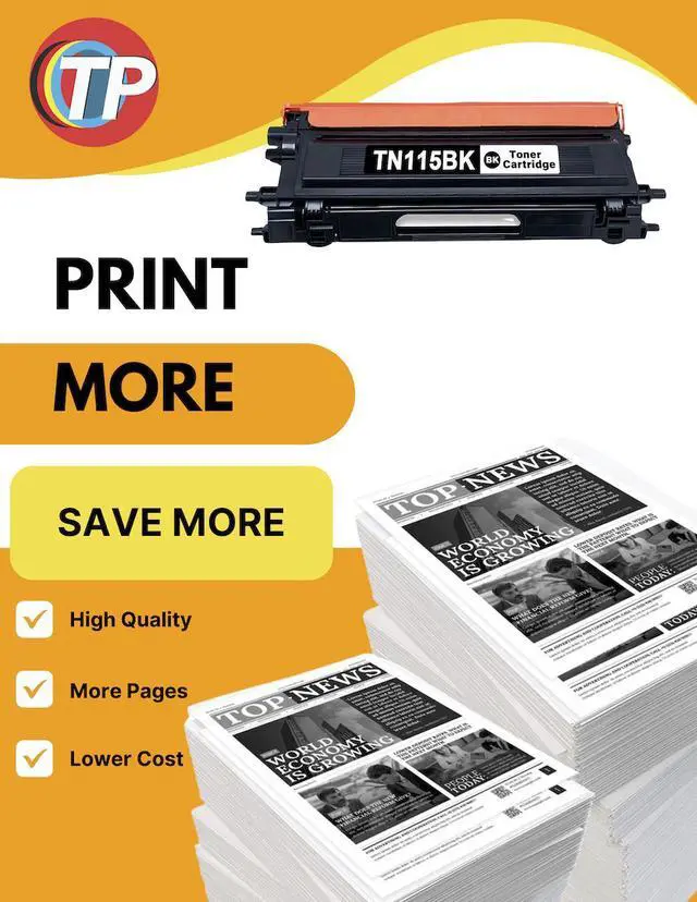 Alt view image 4 of 7 - Compatible Brother TN-115BK, TN115 Toner Cartridge Black 5K
