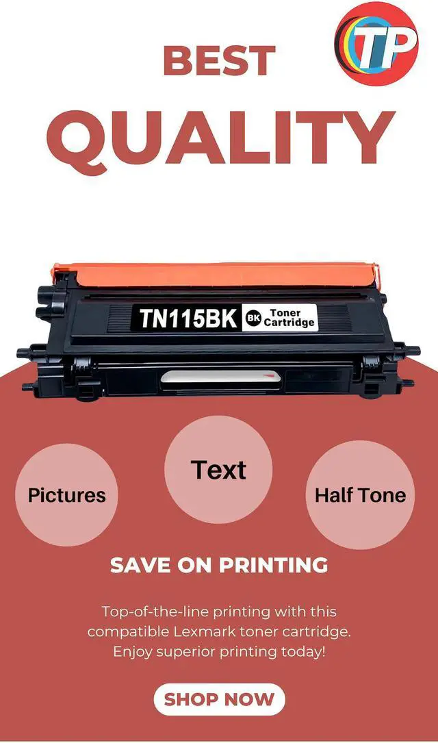 Alt view image 7 of 7 - Compatible Brother TN-115BK, TN115 Toner Cartridge Black 5K