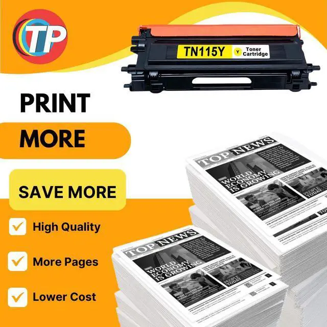 Alt view image 4 of 6 - Compatible Brother TN-115Y, TN115 Toner Cartridge Yellow 4K