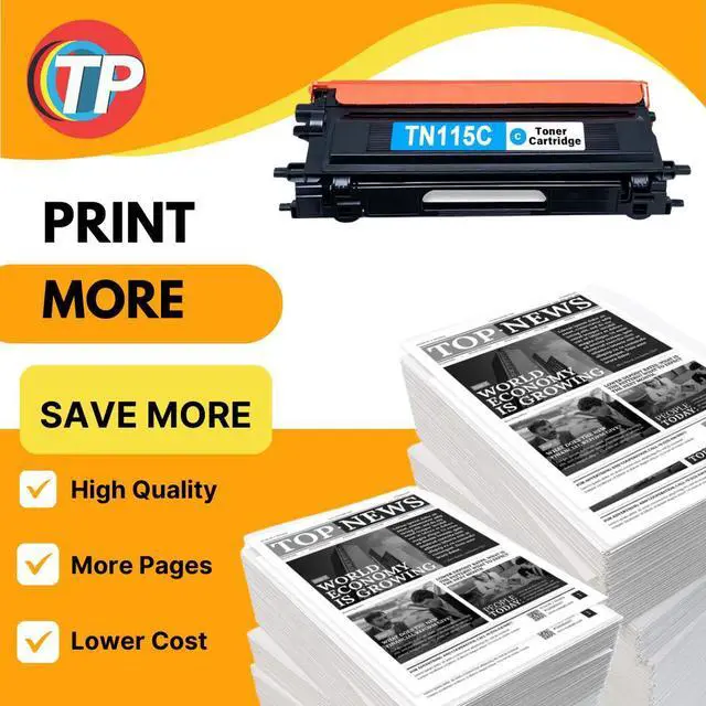 Alt view image 4 of 6 - Compatible Brother TN-115C, TN115 Toner Cartridge Cyan 4K