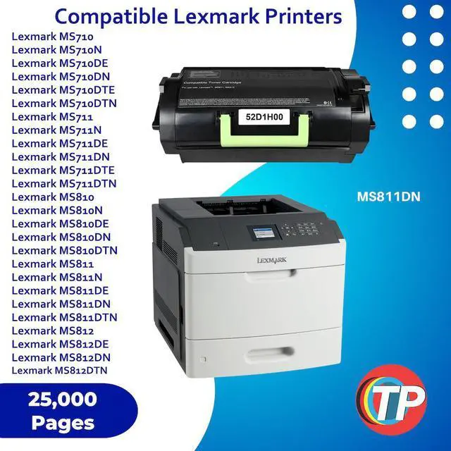 Alt view image 2 of 6 - Compatible Lexmark 52D1H00, 521H Toner Cartridge For MS710, MS810 Printer 25000 Pages