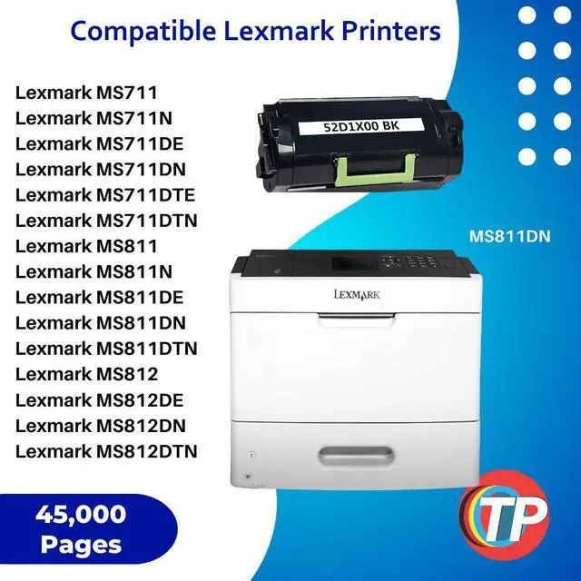Alt view image 4 of 6 - Compatible Lexmark 52D1X00, 521X Toner Cartridge For MS811, MS811x, MS812, MS812x - 45K