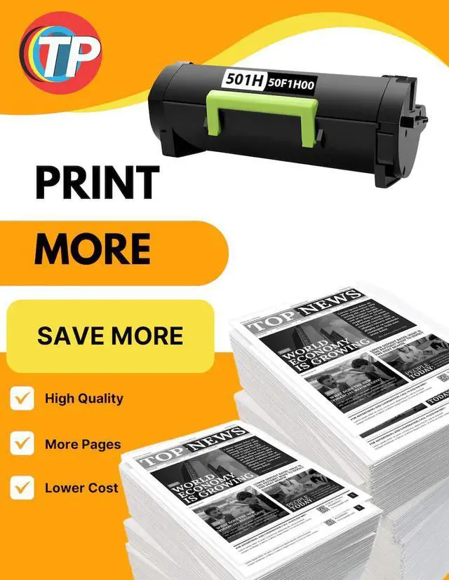 Alt view image 4 of 7 - TonerParts Replacement 50F1H00, 501H Toner Cartridge for Lexmark MS310, MS312DN, MS315DN, MS410, MS415DN, MS510, MS610 - 5000 Pages