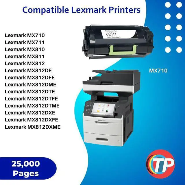 Alt view image 4 of 6 - Compatible Lexmark 62D1H00, 621H Toner Cartridge For MX710, MX711, MX810, MX811, MX812 - 25K