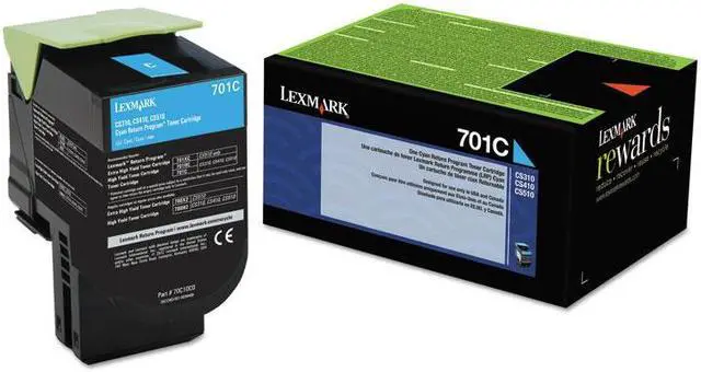 Alt view image 14 of 14 - Lexmark (701C) Cyan Return Program Toner Cartridge (1 000 Yield) 70C10C0