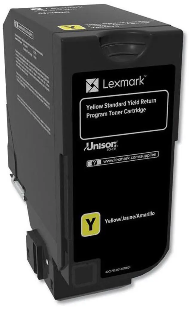 Alt view image 14 of 14 - Lexmark 74C1SY0 Return Program Toner Cartridge - Yellow