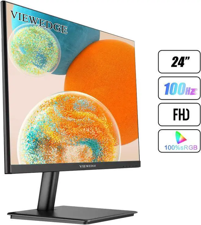 Alt view image 2 of 11 - Viewedge 24 Inch Monitors - FHD 1080p 100Hz (Supports 75hz) Computer Monitor 24 inch with Bluelight Filter HDMI VGA Ports, 100x100 mm Wall Mountable, Ultra Thin Bezel Designed
