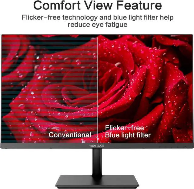 Alt view image 7 of 11 - Viewedge 24 Inch Monitors - FHD 1080p 100Hz (Supports 75hz) Computer Monitor 24 inch with Bluelight Filter HDMI VGA Ports, 100x100 mm Wall Mountable, Ultra Thin Bezel Designed
