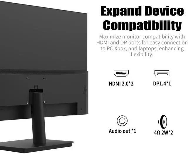 Alt view image 7 of 7 - Viewedge Gaming Monitor 27 inch 180hz (Supports 144hz/165hz) 1ms, 110% sRGB with HDR 10 | 1080p Monitor IPS screen, DP HDMI Monitor, Built-in Speakers, Support Freesync and Wall Mount