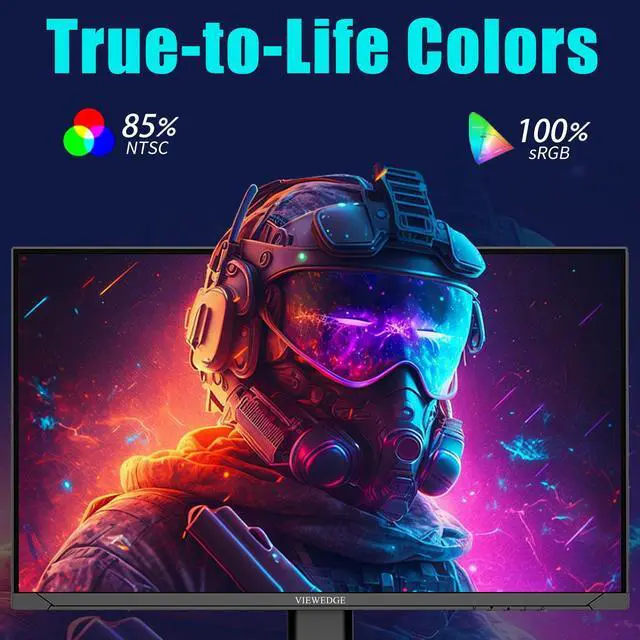 Alt view image 6 of 7 - Viewedge Gaming Monitor 27 inch QHD (2560x1440p) 240Hz Computer Monitor, 1ms HDR10 IPS DisplayPort HDMI 2K Vertical Monitor, Wall Mountable Built-in Speakers