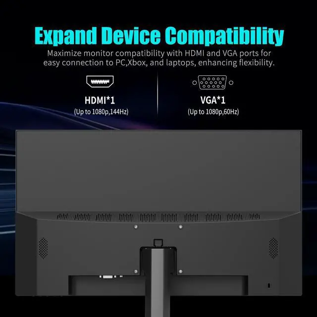 Alt view image 5 of 6 - Viewedge Gaming Monitor 24 Inch FHD 144hz, IPS 1ms 1080p Computer Monitor with 110% sRGB, Bluelight Filter, HDMI & VGA Port, Support Wall Mount