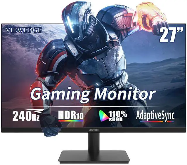 Main image of Viewedge 27 inch Gaming Monitor 240Hz 1ms FHD (1920x1080p) Computer Monitor, 110% sRGB HDR10 HDMI x 2 & DP x 2 Port, Built-in Speakers, Support Freesync and Wall Mount