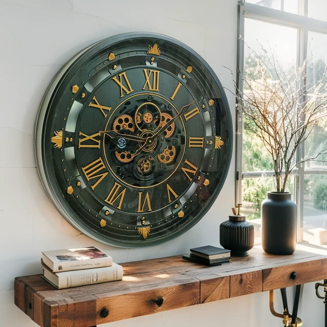 Alt view image 3 of 6 - BELGIUM LINE WALL CLOCK ROUND 26 INCH BLACK