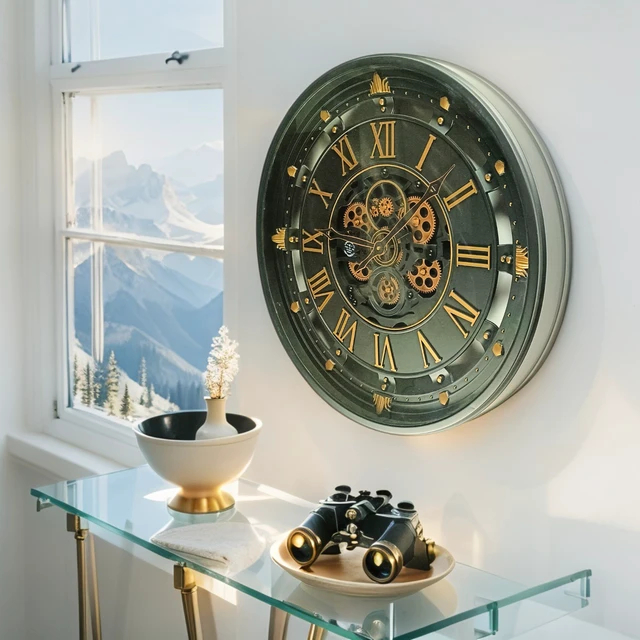 Alt view image 4 of 6 - BELGIUM LINE WALL CLOCK ROUND 26 INCH BLACK