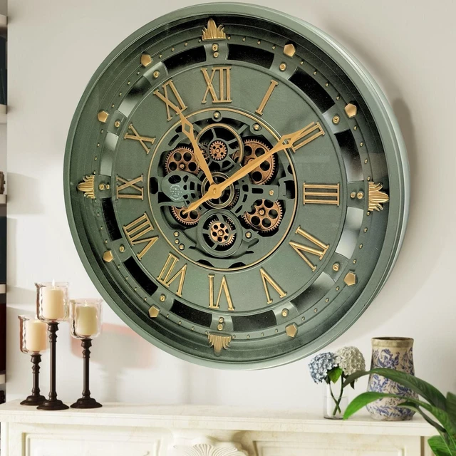 Main image of BELGIUM LINE WALL CLOCK ROUND 26 INCH GREEN