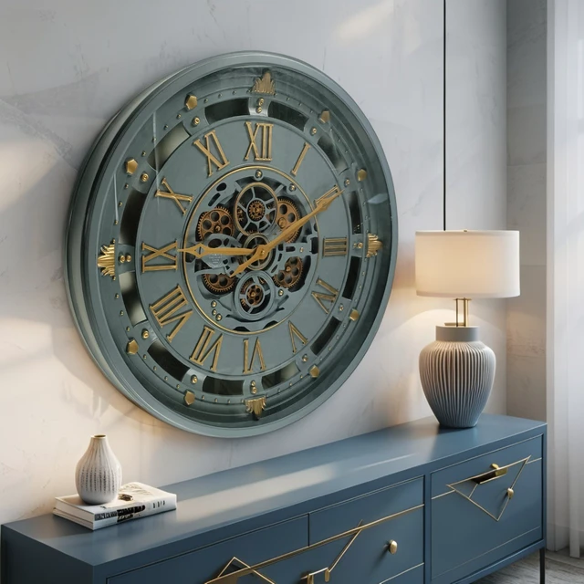 Alt view image 2 of 6 - BELGIUM LINE WALL CLOCK ROUND 26 INCH GREY