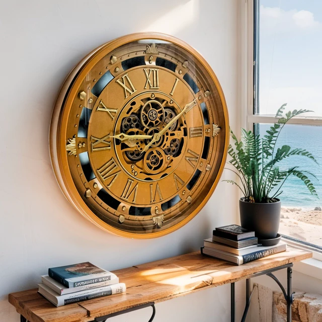 Alt view image 3 of 6 - BELGIUM LINE WALL CLOCK ROUND 26 INCH WALNUT