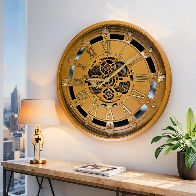 Alt view image 4 of 6 - BELGIUM LINE WALL CLOCK ROUND 26 INCH WALNUT