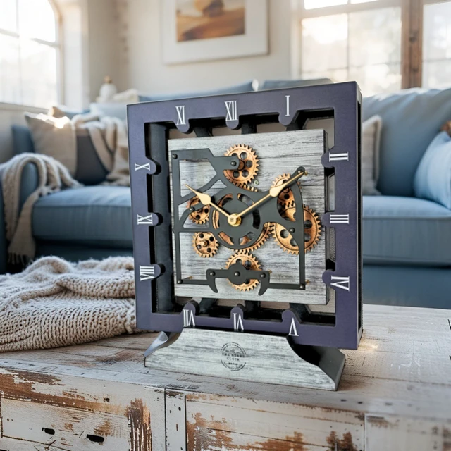 Alt view image 3 of 6 - CANADA LINE DESK CLOCK SQUARE (HYBRID WALL) 10 INCH SILVER GREY