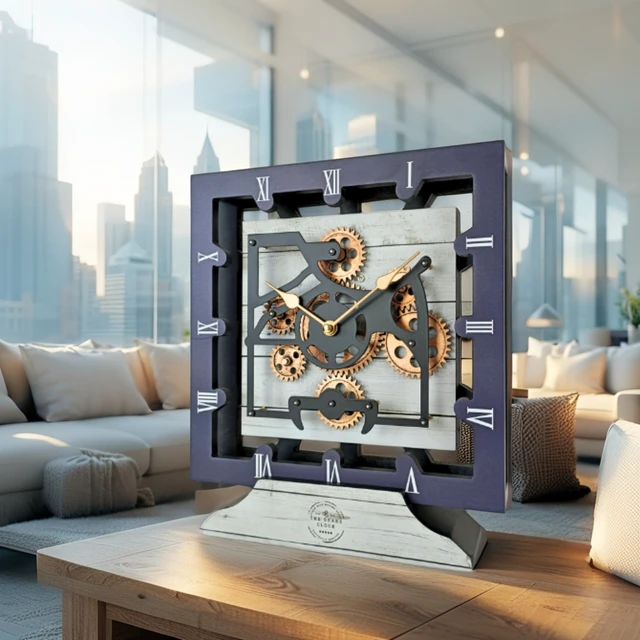 Alt view image 3 of 6 - CANADA LINE DESK CLOCK SQUARE (HYBRID WALL) 10 INCH WHITE FARMHOUSE
