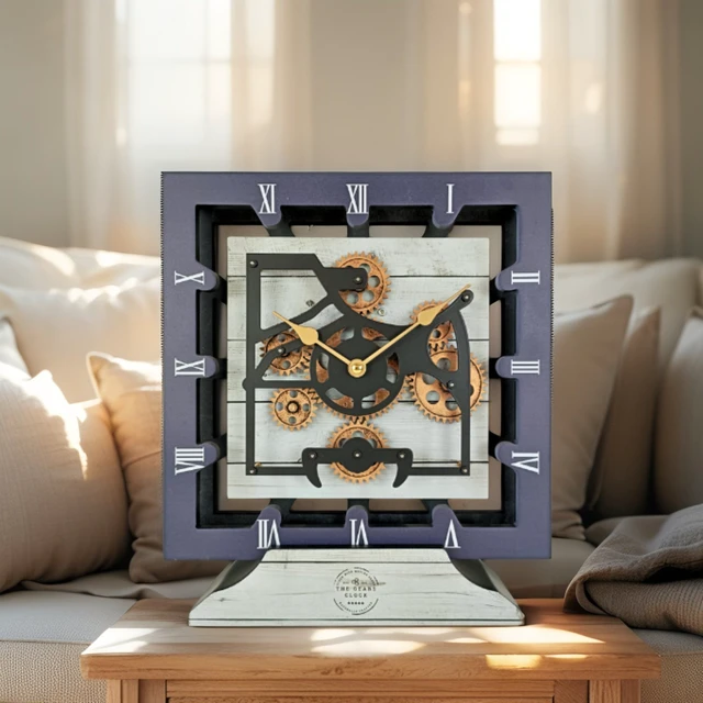 Alt view image 4 of 6 - CANADA LINE DESK CLOCK SQUARE (HYBRID WALL) 10 INCH WHITE FARMHOUSE