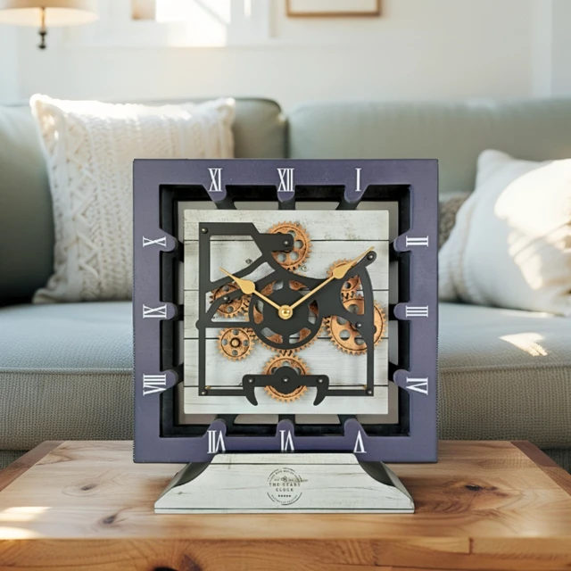 Alt view image 6 of 6 - CANADA LINE DESK CLOCK SQUARE (HYBRID WALL) 10 INCH WHITE FARMHOUSE