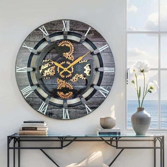 Alt view image 2 of 6 - CANADA LINE WALL CLOCK ROUND 24 INCH CARBON GREY