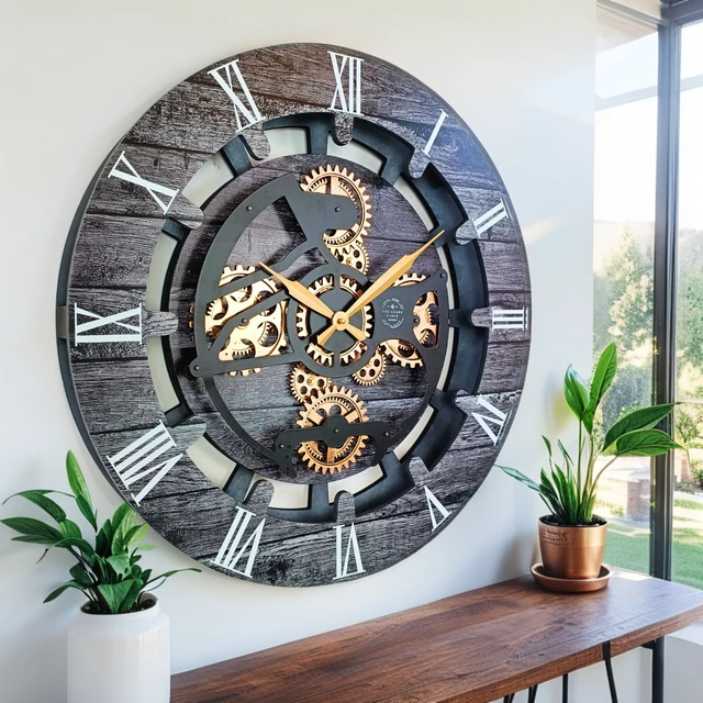 Alt view image 4 of 6 - CANADA LINE WALL CLOCK ROUND 24 INCH CARBON GREY