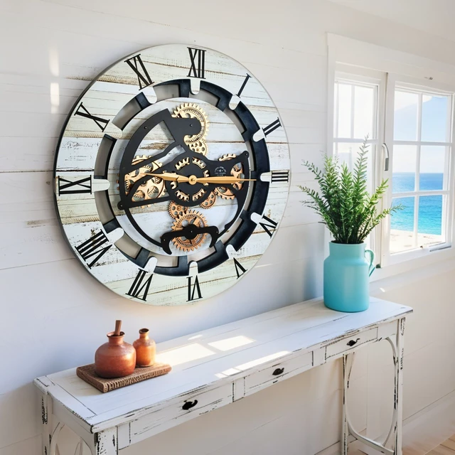Alt view image 6 of 6 - CANADA LINE WALL CLOCK ROUND 24 INCH DESERT BEIGE