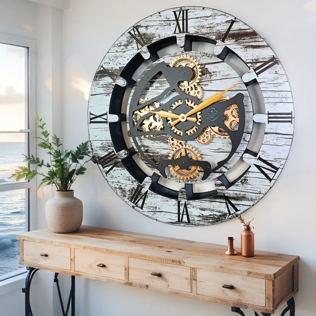 Alt view image 2 of 6 - CANADA LINE WALL CLOCK ROUND 24 INCH GREY & WHITE