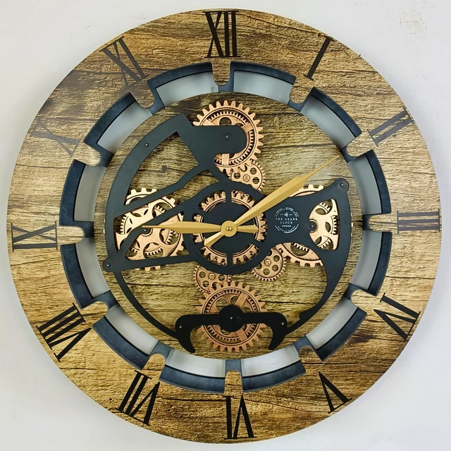 Alt view image 3 of 6 - CANADA LINE WALL CLOCK ROUND 24 INCH GOLD ANTIQUE