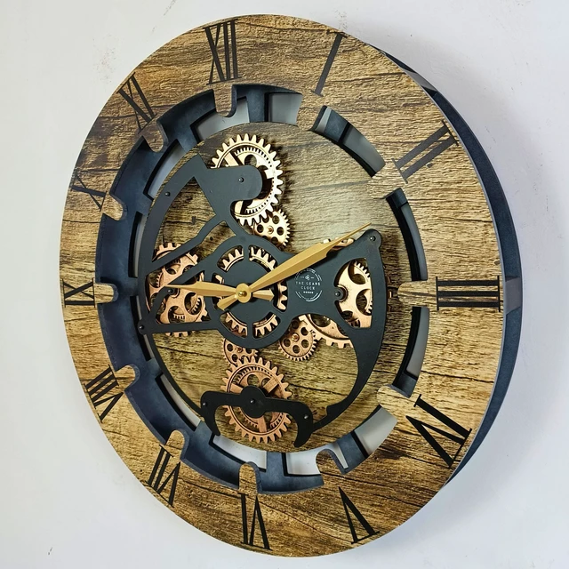 Alt view image 5 of 6 - CANADA LINE WALL CLOCK ROUND 24 INCH GOLD ANTIQUE