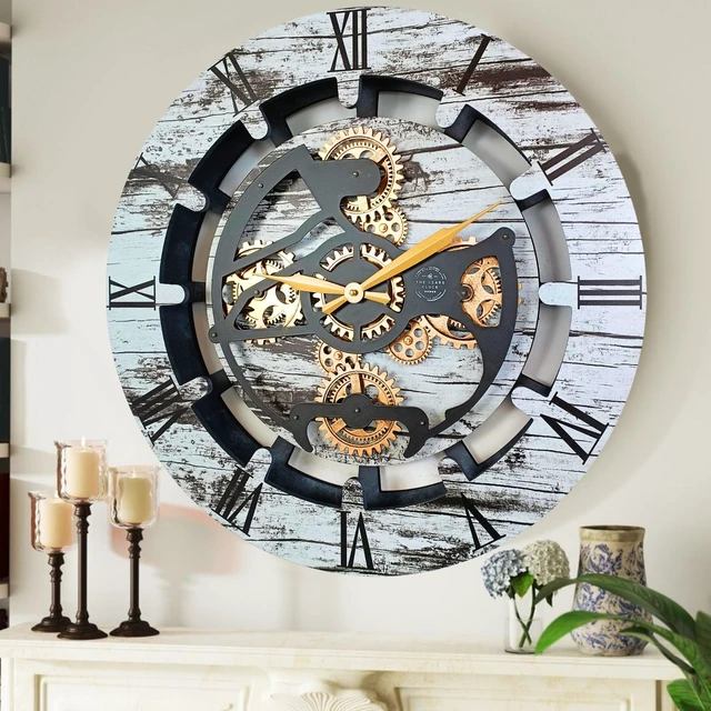 Main image of CANADA LINE WALL CLOCK ROUND 24 INCH GREY & WHITE