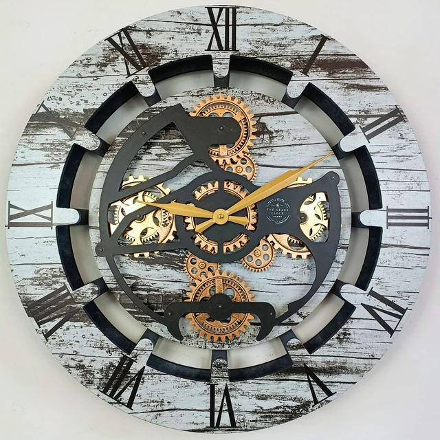Alt view image 5 of 6 - CANADA LINE WALL CLOCK ROUND 24 INCH GREY & WHITE