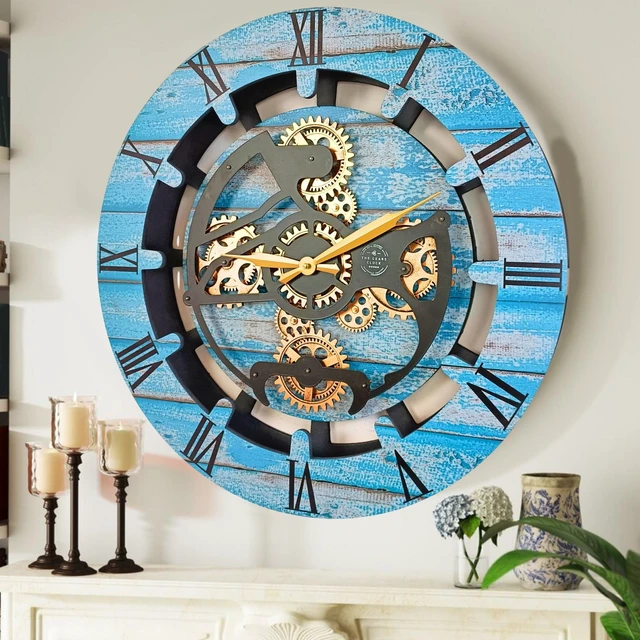 Main image of CANADA LINE WALL CLOCK ROUND 24 INCH OCEAN BLUE