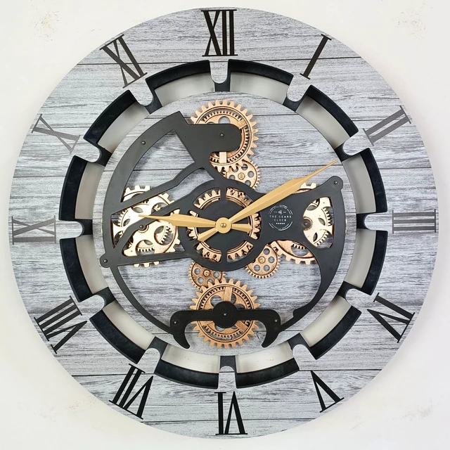 Alt view image 3 of 6 - CANADA LINE WALL CLOCK ROUND 24 INCH SILVER GREY