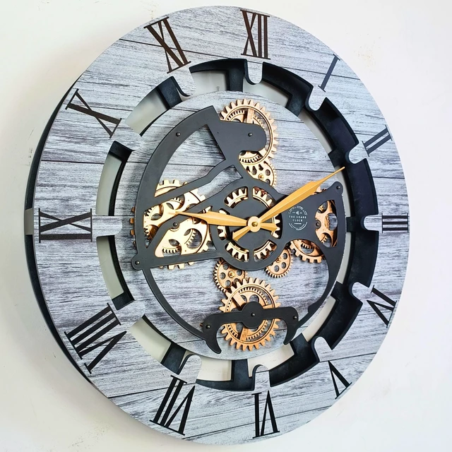 Alt view image 6 of 6 - CANADA LINE WALL CLOCK ROUND 24 INCH SILVER GREY