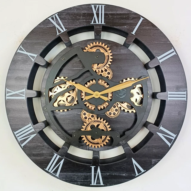 Alt view image 3 of 6 - CANADA LINE WALL CLOCK ROUND 24 INCH VINTAGE BLACK