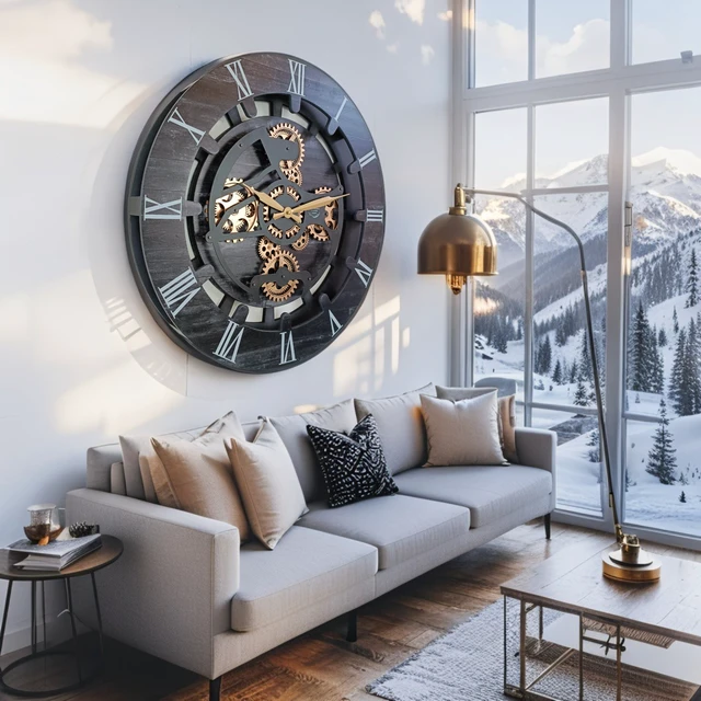Alt view image 6 of 6 - CANADA LINE WALL CLOCK ROUND 24 INCH VINTAGE BLACK