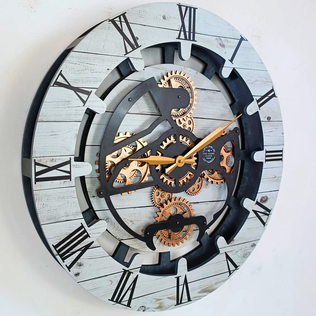 Alt view image 5 of 6 - CANADA LINE WALL CLOCK ROUND 24 INCH WHITE FARMHOUSE
