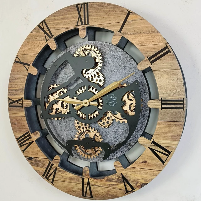 Alt view image 5 of 6 - CANADA LINE WALL CLOCK ROUND 24 INCH WOOD & STONE