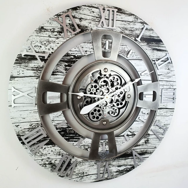 Alt view image 5 of 6 - ENGLAND LINE WALL CLOCK ROUND 36 INCH GREY & WHITE