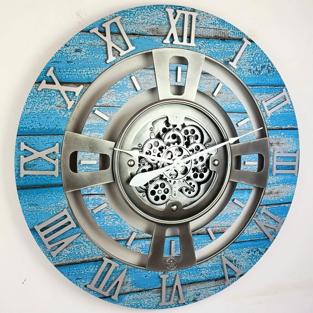 Alt view image 5 of 6 - ENGLAND LINE WALL CLOCK ROUND 36 INCH OCEAN BLUE