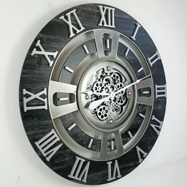 Alt view image 5 of 6 - ENGLAND LINE WALL CLOCK ROUND 36 INCH VINTAGE BLACK