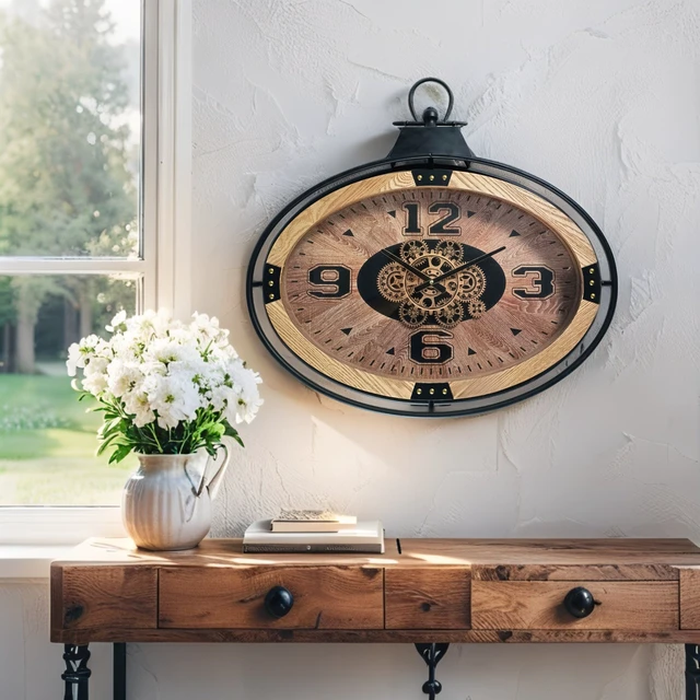 Alt view image 5 of 6 - FINLAND LINE WALL CLOCK OVAL 26 INCH "ESPOO" WOOD-BLACK