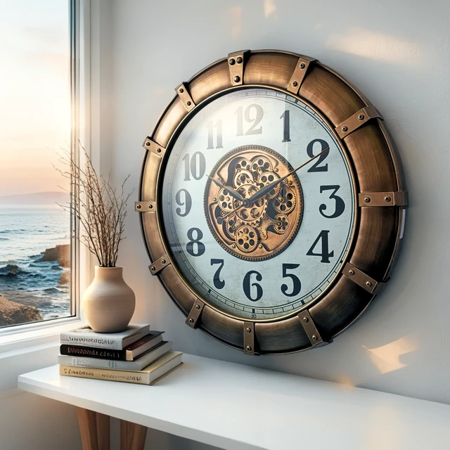 Alt view image 2 of 6 - GERMANY LINE WALL CLOCK ROUND 32 INCH "STUTTGART" SILVER-WHITE
