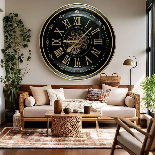 Alt view image 5 of 6 - IRELAND LINE WALL CLOCK ROUND 32 INCH "GALWAY" BLACK-ANTIQUE