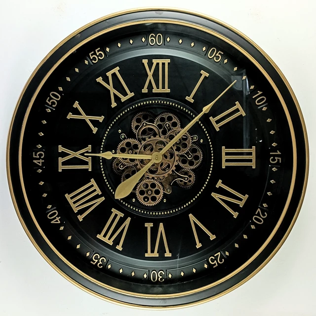 Alt view image 4 of 6 - IRELAND LINE WALL CLOCK ROUND 32 INCH "GALWAY" BLACK-ANTIQUE