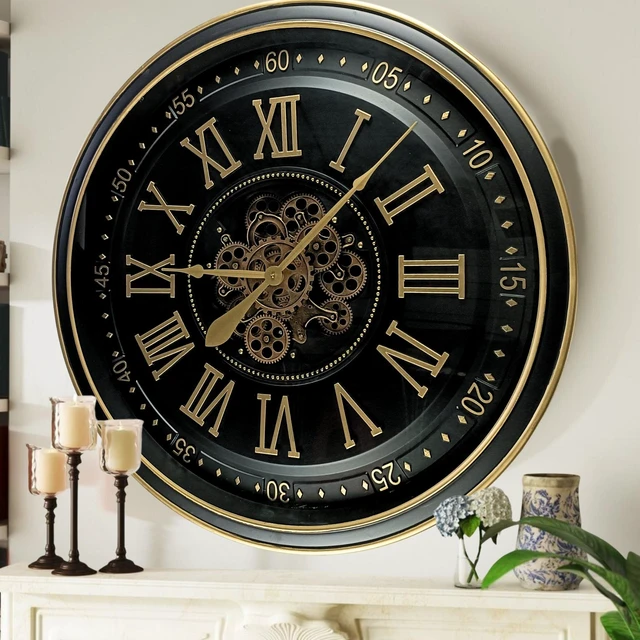 Main image of IRELAND LINE WALL CLOCK ROUND 32 INCH "GALWAY" BLACK-ANTIQUE